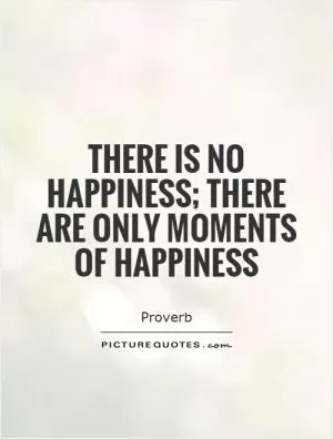 There is no happiness; there are only moments of happiness Picture Quote #1