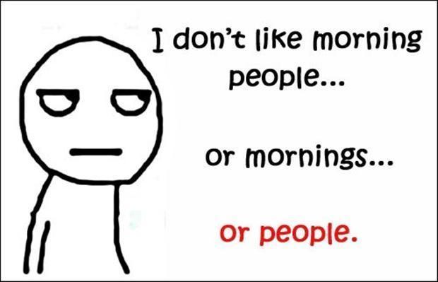 I don't like morning people. Or mornings. Or people Picture Quote #1