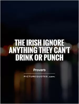 The Irish ignore anything they can't drink or punch Picture Quote #1