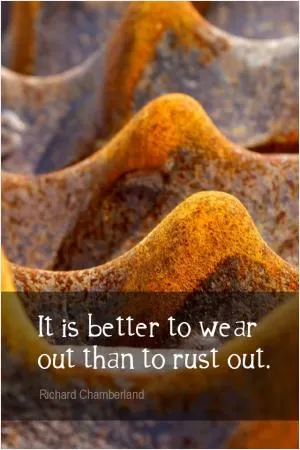 It is better to wear out than to rust out Picture Quote #1