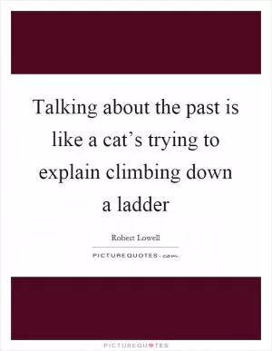 Talking about the past is like a cat’s trying to explain climbing down a ladder Picture Quote #1