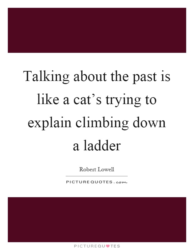 Talking about the past is like a cat's trying to explain climbing down a ladder Picture Quote #1