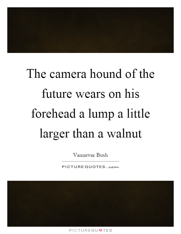 The camera hound of the future wears on his forehead a lump a little larger than a walnut Picture Quote #1