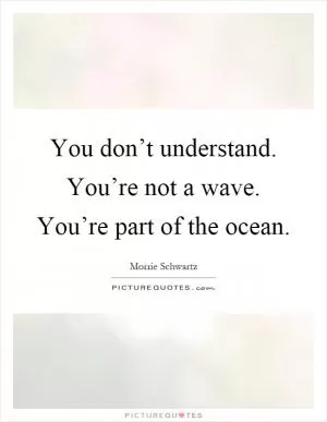 You don’t understand. You’re not a wave. You’re part of the ocean Picture Quote #1