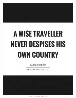 A wise traveller never despises his own country Picture Quote #1