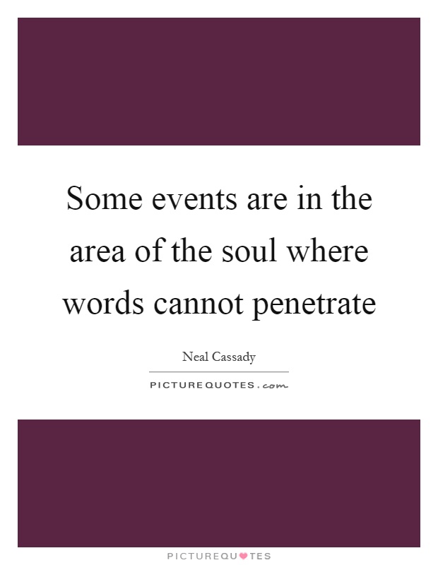 Some events are in the area of the soul where words cannot penetrate Picture Quote #1