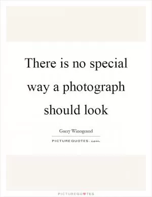 There is no special way a photograph should look Picture Quote #1