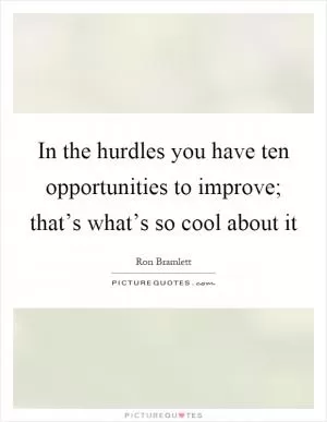 In the hurdles you have ten opportunities to improve; that’s what’s so cool about it Picture Quote #1