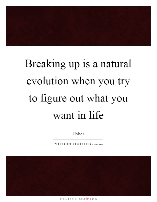 Breaking up is a natural evolution when you try to figure out what you want in life Picture Quote #1