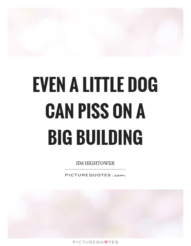 Even a little dog can piss on a big building Picture Quote #1