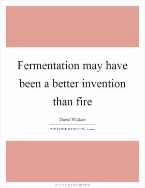 Fermentation may have been a better invention than fire Picture Quote #1