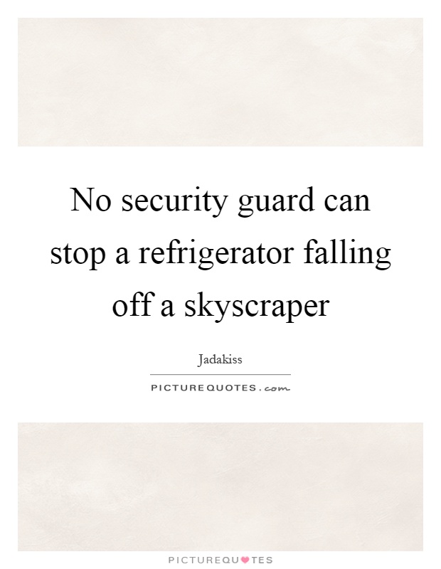 No security guard can stop a refrigerator falling off a skyscraper Picture Quote #1