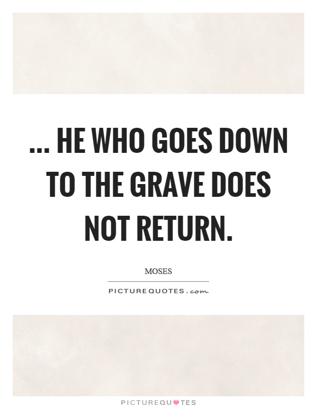 ... he who goes down to the grave does not return Picture Quote #1
