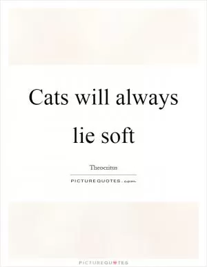 Cats will always lie soft Picture Quote #1
