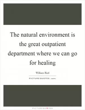 The natural environment is the great outpatient department where we can go for healing Picture Quote #1