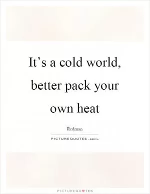 It’s a cold world, better pack your own heat Picture Quote #1