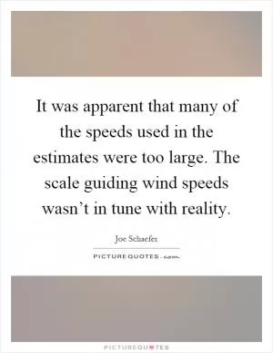 It was apparent that many of the speeds used in the estimates were too large. The scale guiding wind speeds wasn’t in tune with reality Picture Quote #1