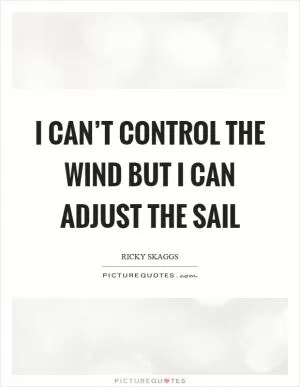 I can’t control the wind but I can adjust the sail Picture Quote #1
