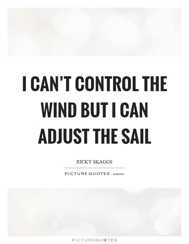 I can't control the wind but I can adjust the sail Picture Quote #1