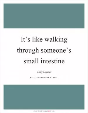 It’s like walking through someone’s small intestine Picture Quote #1