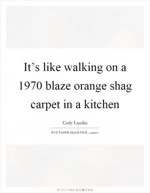 It’s like walking on a 1970 blaze orange shag carpet in a kitchen Picture Quote #1