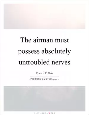 The airman must possess absolutely untroubled nerves Picture Quote #1