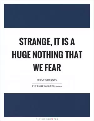 Strange, it is a huge nothing that we fear Picture Quote #1