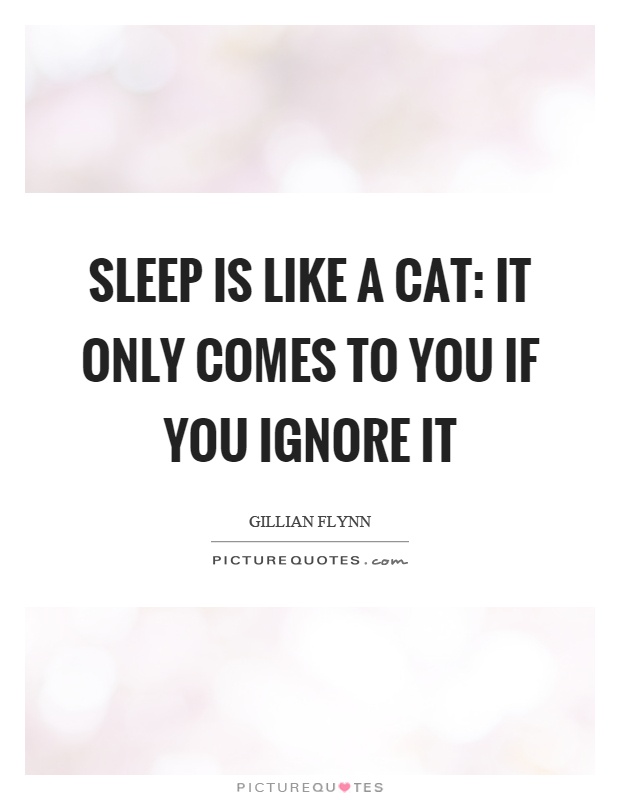 Sleep is like a cat: It only comes to you if you ignore it Picture Quote #1