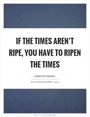 If the times aren’t ripe, you have to ripen the times Picture Quote #1