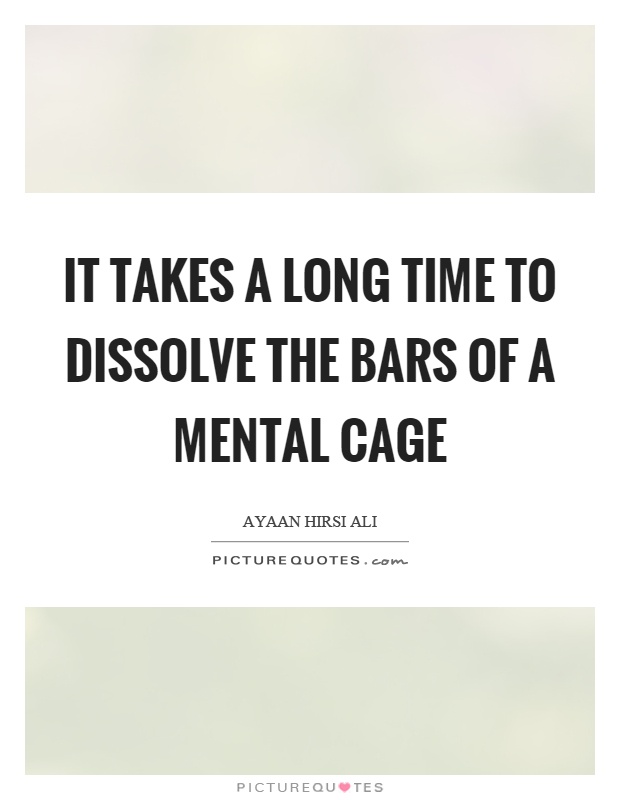 It takes a long time to dissolve the bars of a mental cage Picture Quote #1