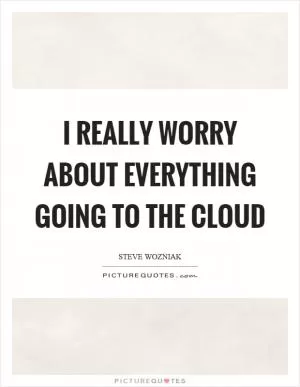 I really worry about everything going to the cloud Picture Quote #1