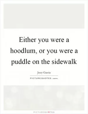 Either you were a hoodlum, or you were a puddle on the sidewalk Picture Quote #1