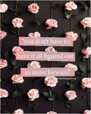 You don’t have to have to all figured out to move forward Picture Quote #1