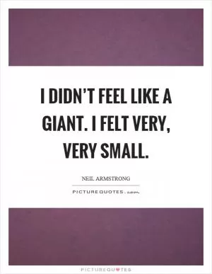 I didn’t feel like a giant. I felt very, very small Picture Quote #1