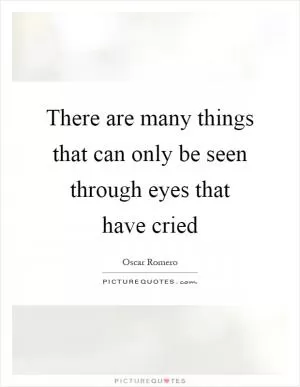 There are many things that can only be seen through eyes that have cried Picture Quote #1