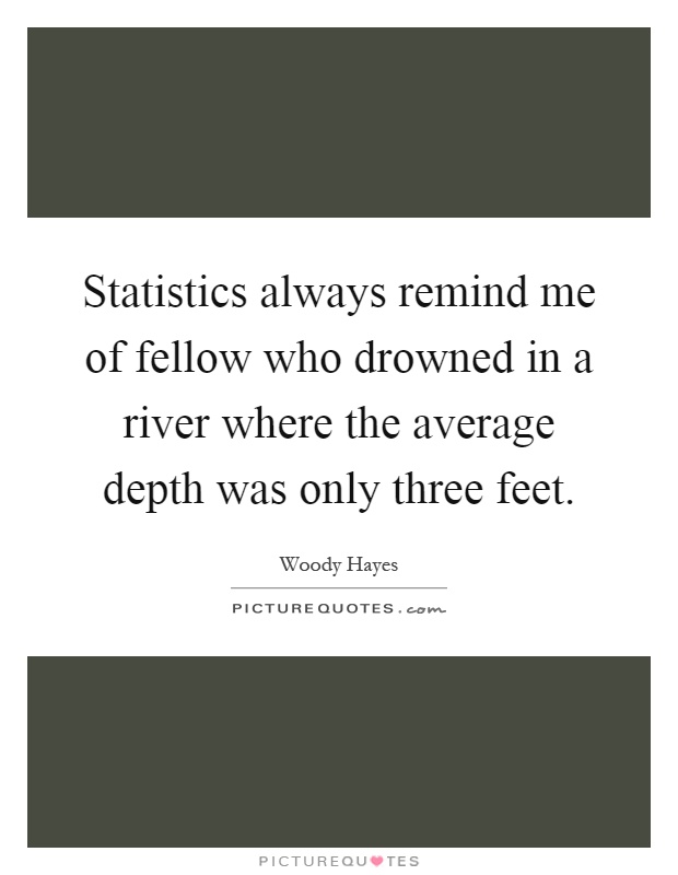 Statistics always remind me of fellow who drowned in a river where the average depth was only three feet Picture Quote #1
