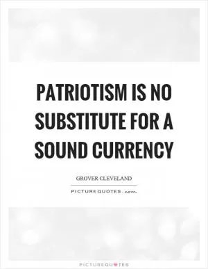 Patriotism is no substitute for a sound currency Picture Quote #1