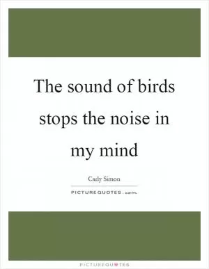 The sound of birds stops the noise in my mind Picture Quote #1