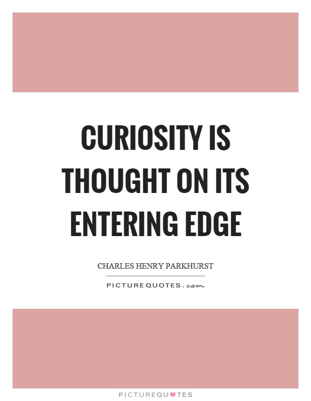 Curiosity is thought on its entering edge Picture Quote #1