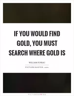 If you would find gold, you must search where gold is Picture Quote #1