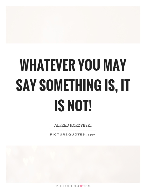 Whatever you may say something is, it is not! Picture Quote #1