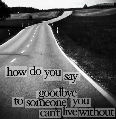 How do you say goodbye to someone you can't live without? Picture Quote #1