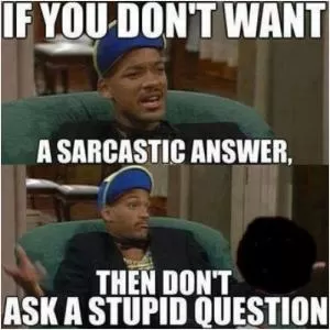 If you don't want a sarcastic answer, then don't ask a stupid question! Picture Quote #1