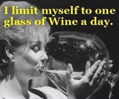 I limit myself to one glass of wine a day Picture Quote #1