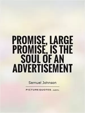  Promise, large promise, is the soul of an advertisement Picture Quote #1