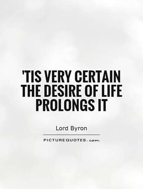 'Tis very certain the desire of life prolongs it Picture Quote #1