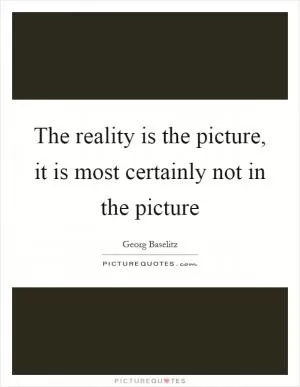 The reality is the picture, it is most certainly not in the picture Picture Quote #1