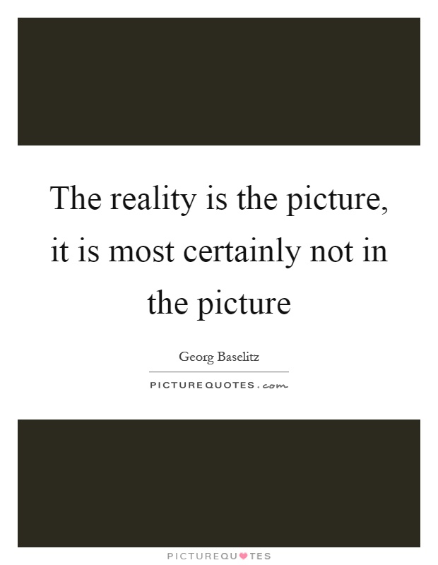 The reality is the picture, it is most certainly not in the picture Picture Quote #1