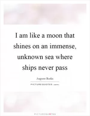I am like a moon that shines on an immense, unknown sea where ships never pass Picture Quote #1