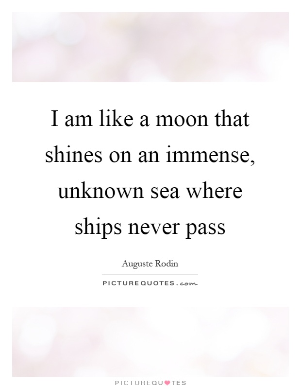 I am like a moon that shines on an immense, unknown sea where ships never pass Picture Quote #1